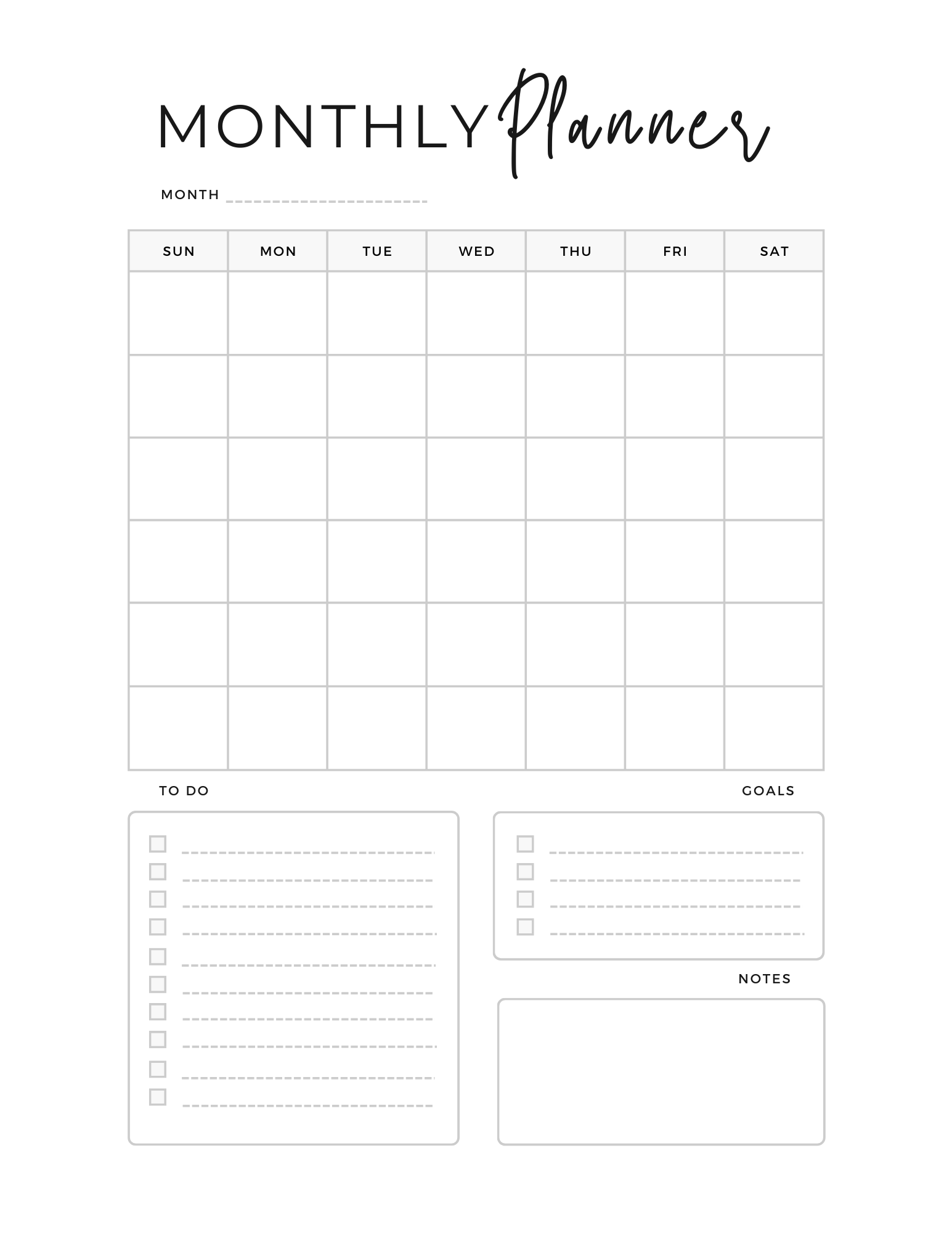 free monthly planner printable free monthly planner printable