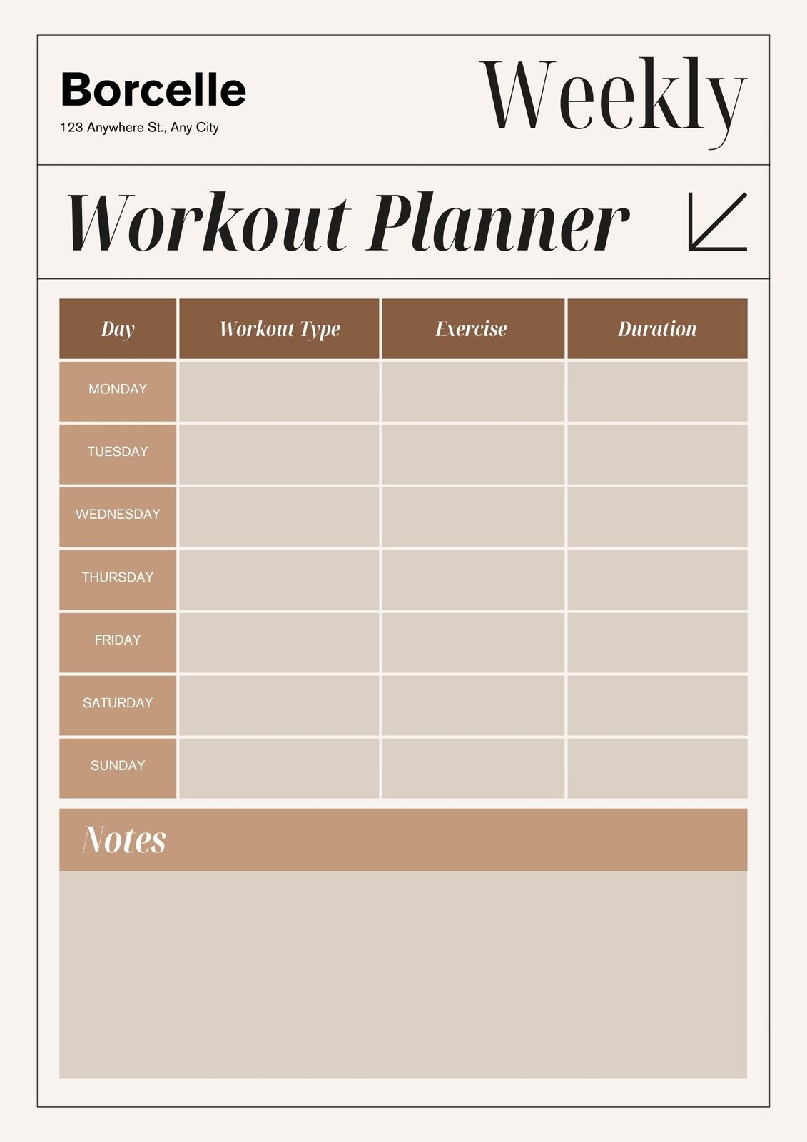 Free Custom Printable Workout Planner Templates Online Canva Free Custom Printable Workout Planner Templates Online Canva