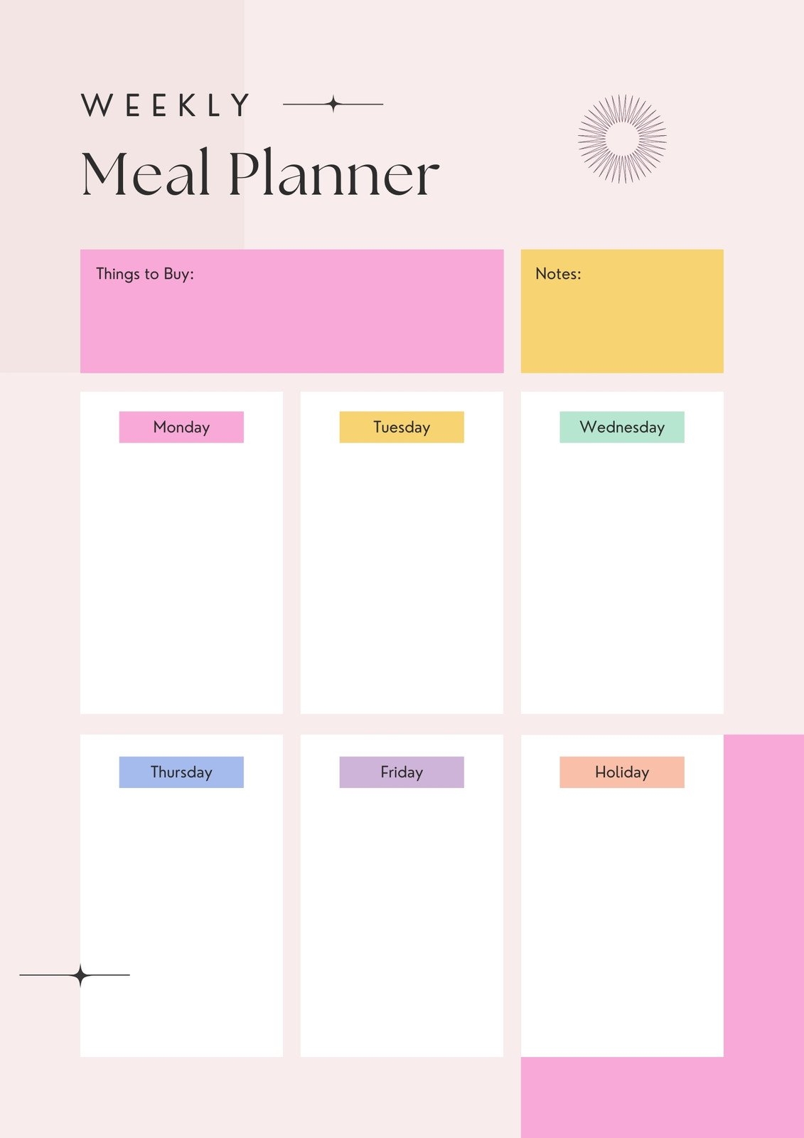 meal planner printable sheet meal planner printable sheet