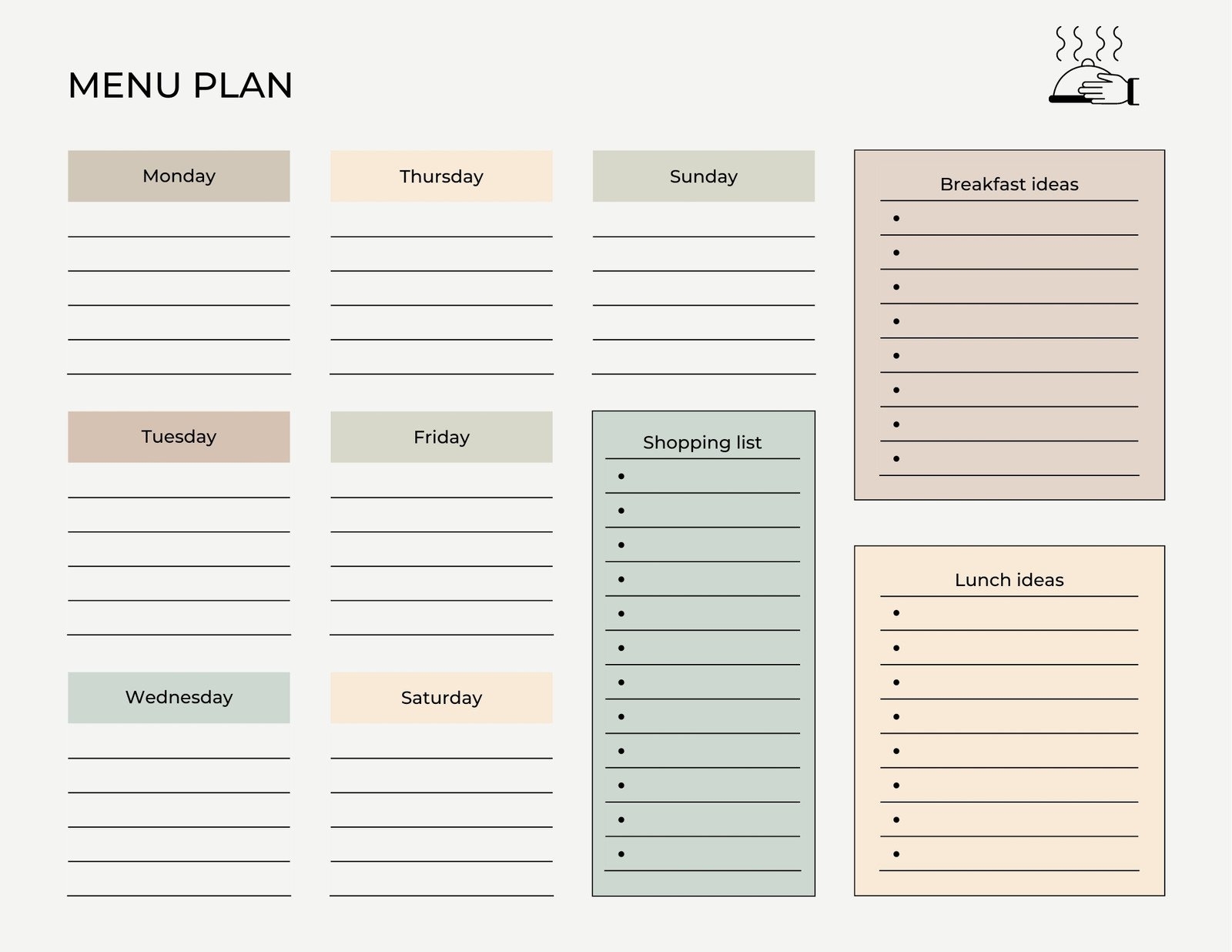 Free Customizable Meal Planner Menu Templates Canva Free Customizable Meal Planner Menu Templates Canva