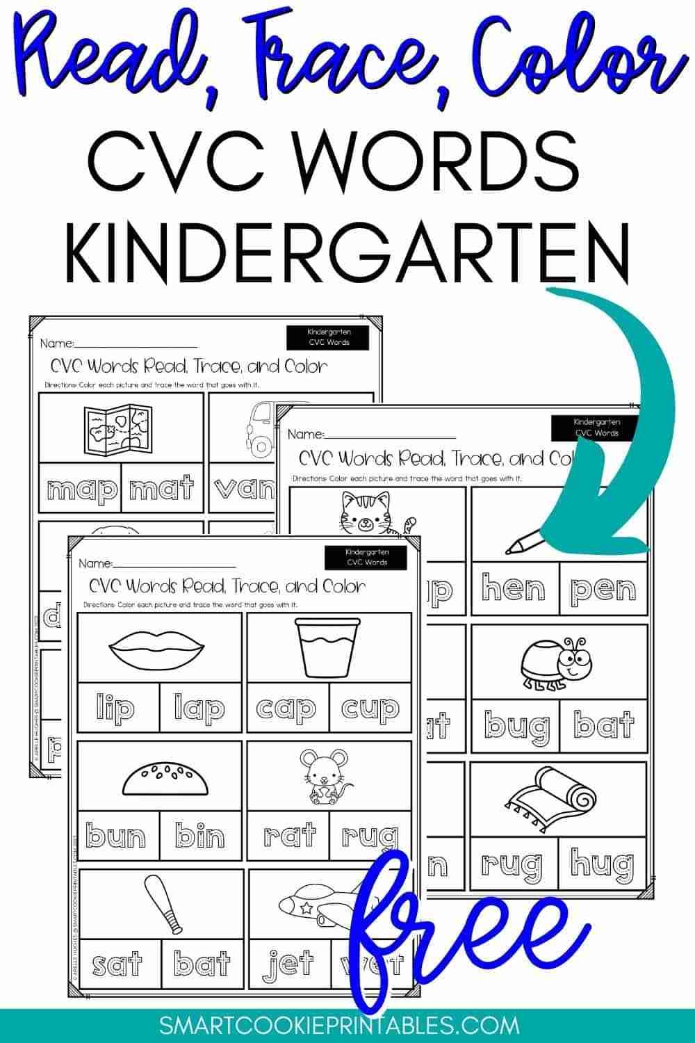 Free CVC Words Worksheets For Kindergarten Smart Cookie Printables Free CVC Words Worksheets For Kindergarten Smart Cookie Printables