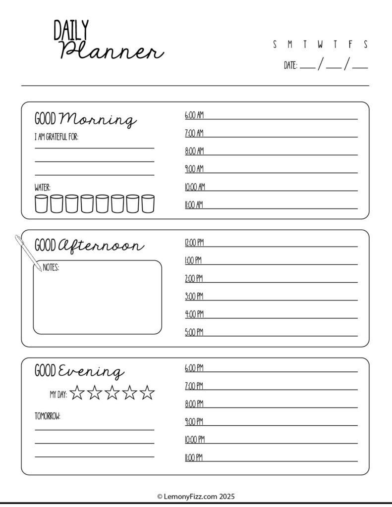 Free Daily Planner Template Pages To Print Free Daily Planner Template Pages To Print
