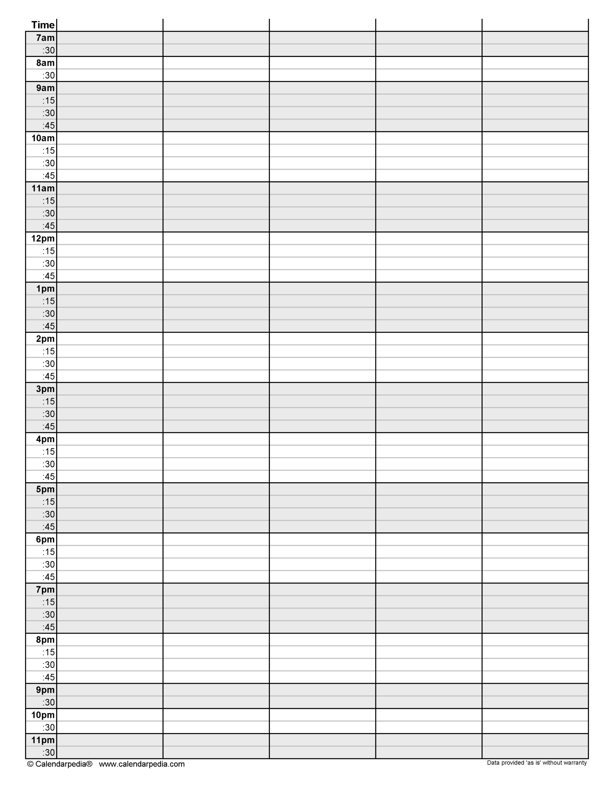 printable hourly weekly planner