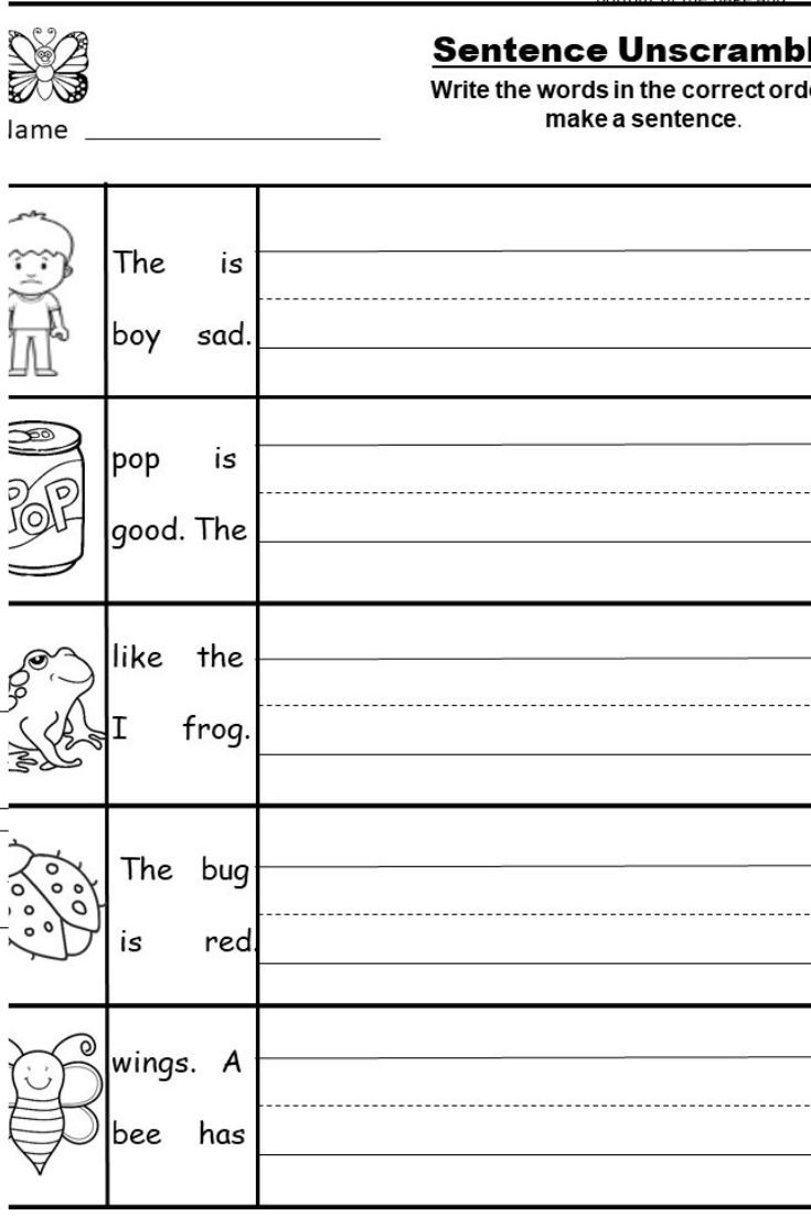 printable writing kindergarten worksheets