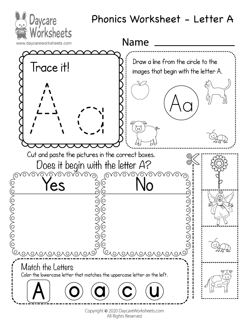 printable phonics worksheets