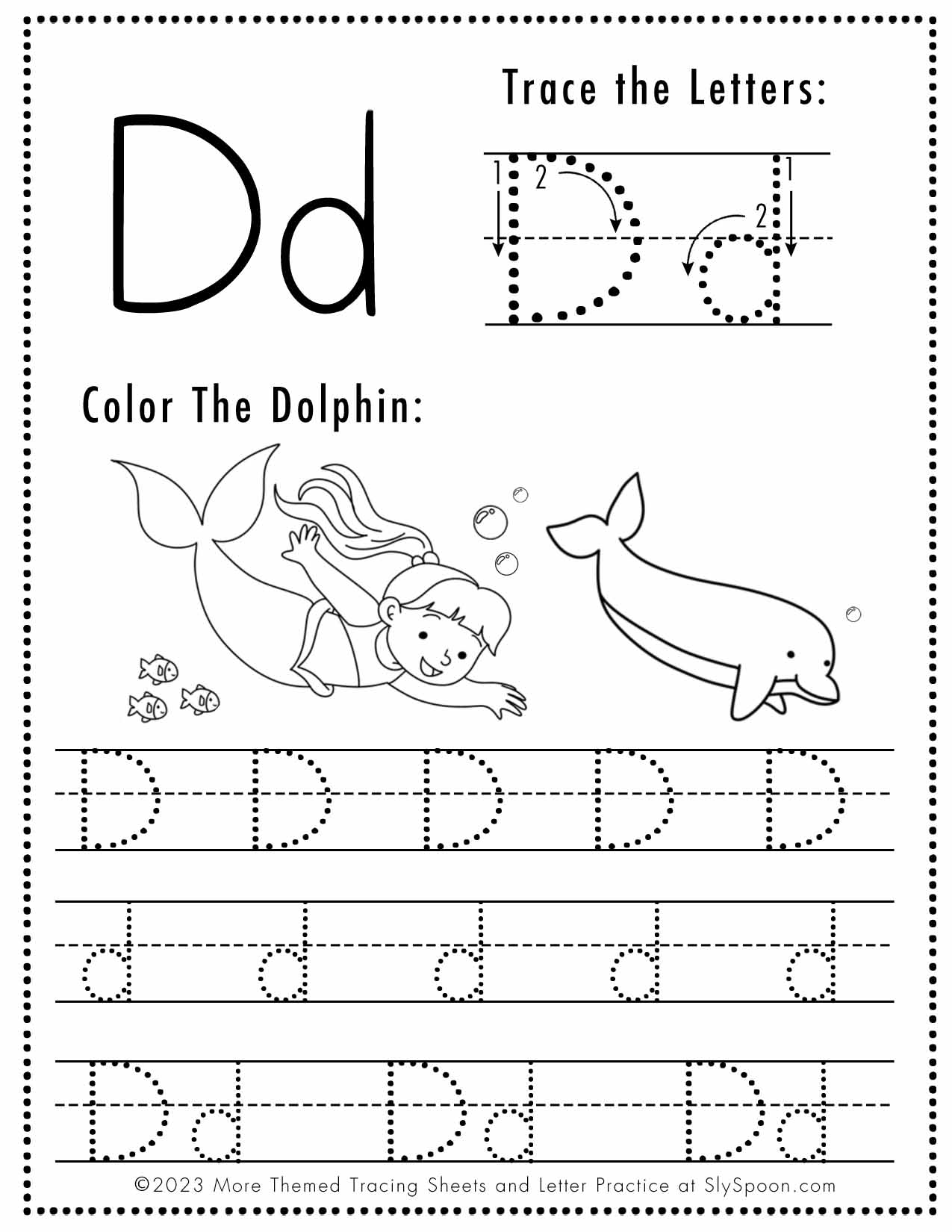 letter d printable worksheets
