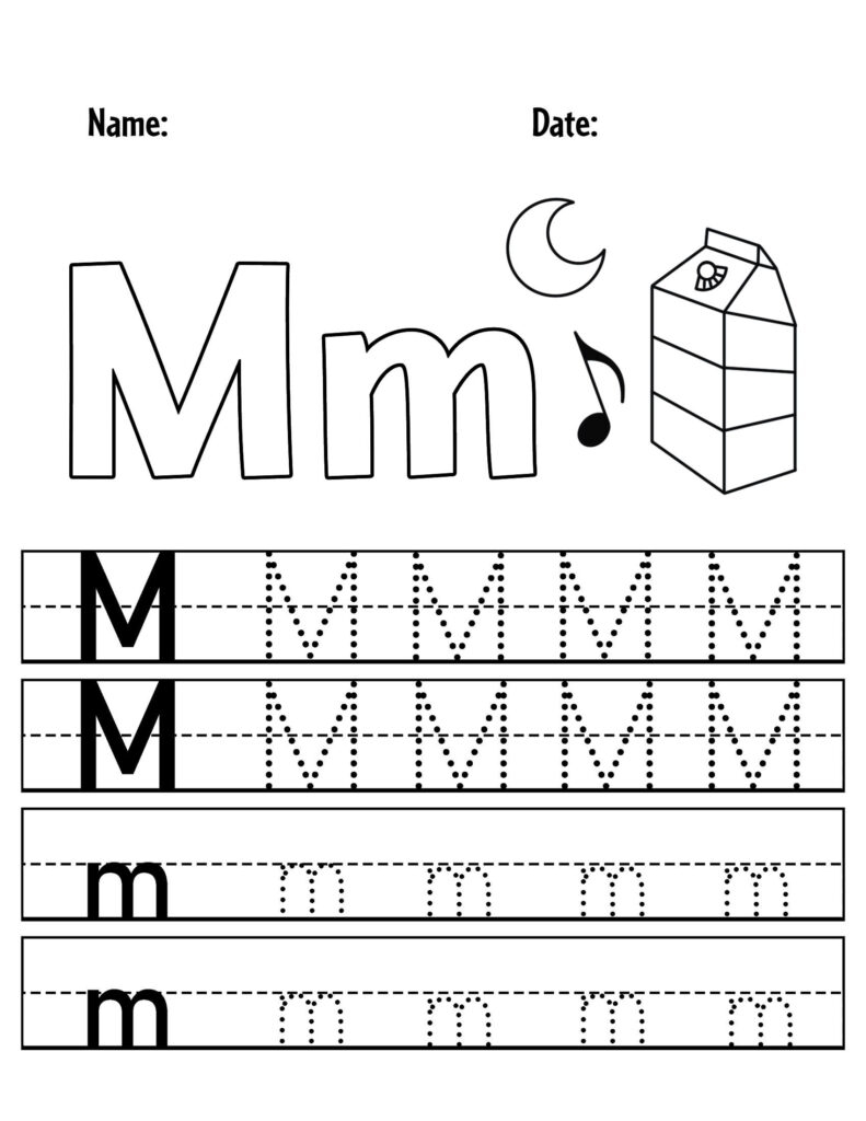 letter m printable worksheets