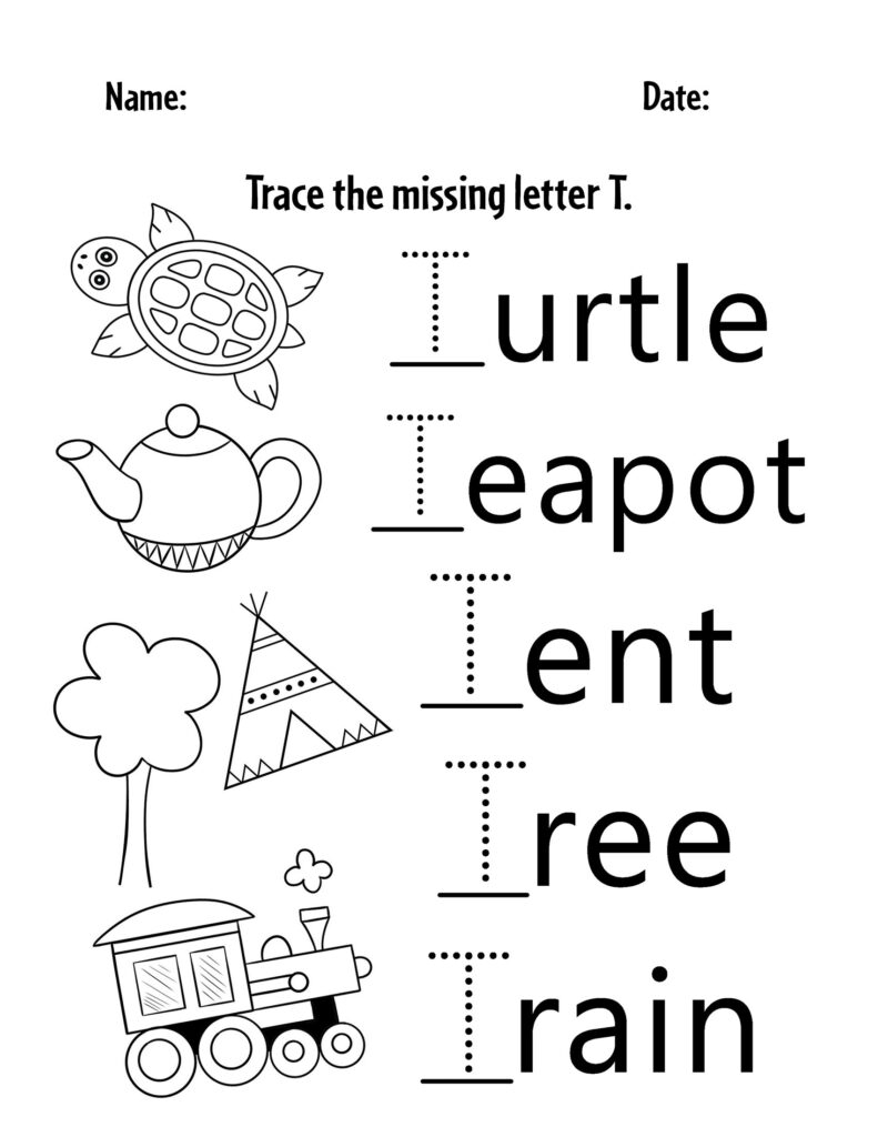 free printable letter t worksheets