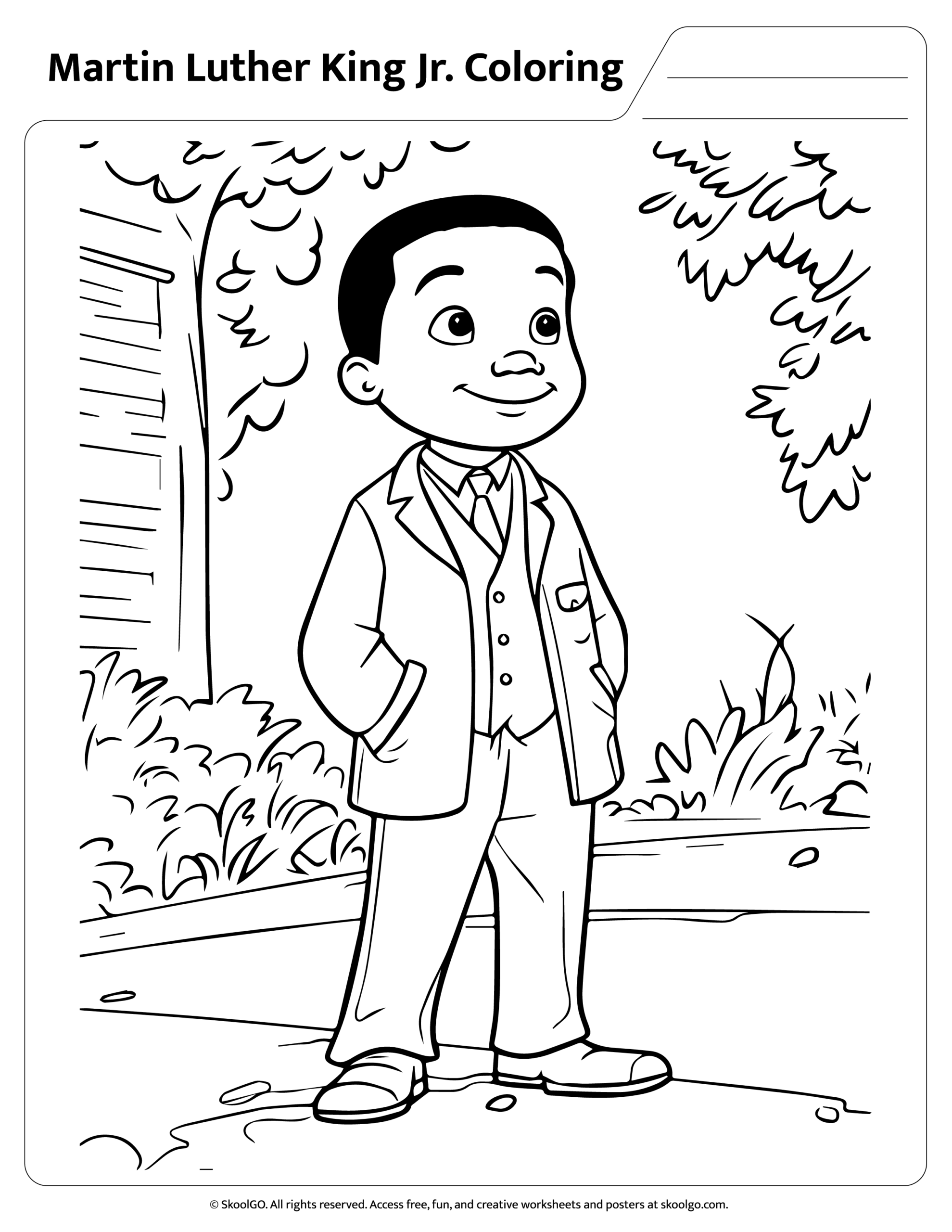 Free Martin Luther King Jr Coloring Page For Kids