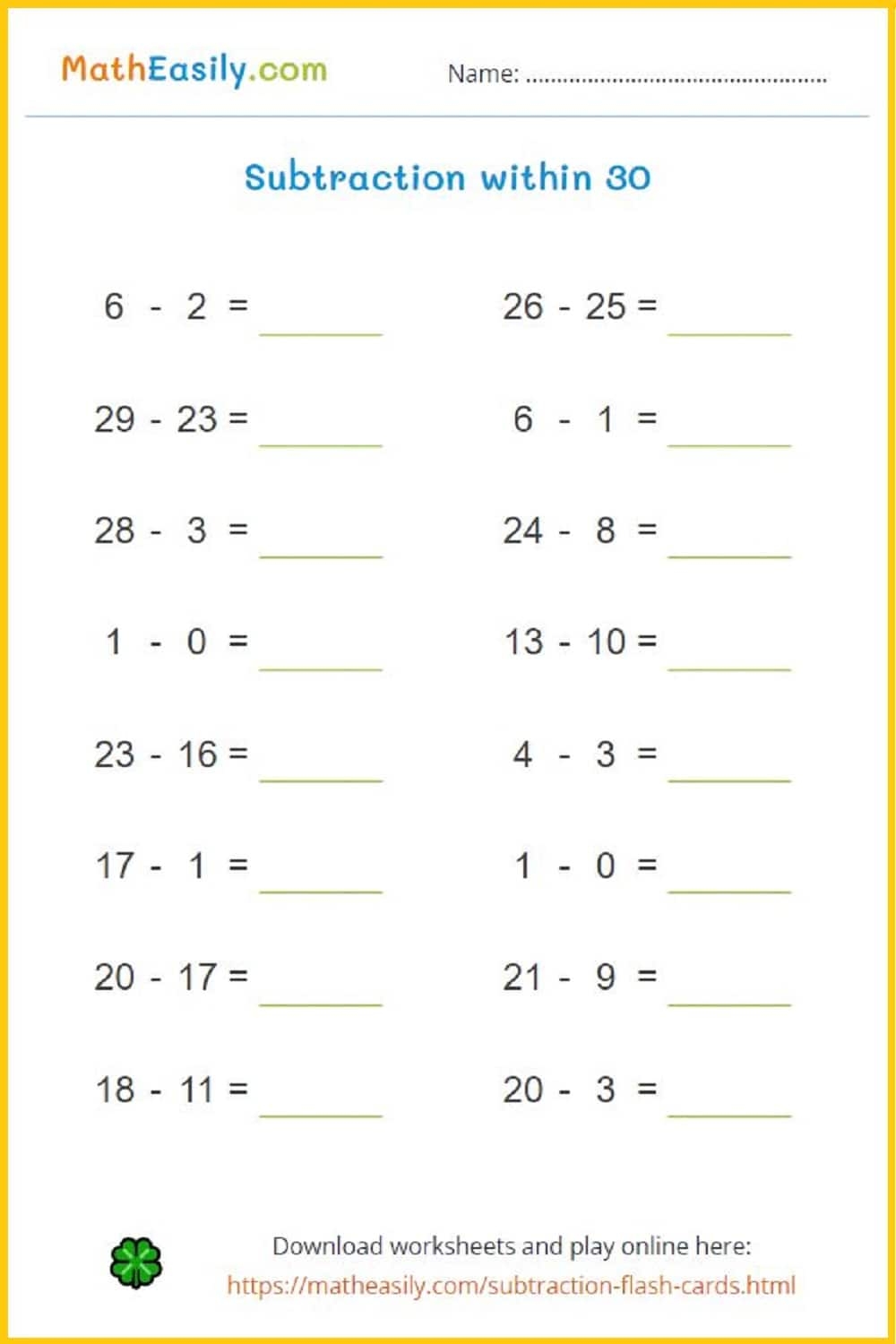 free printable algebra worksheets