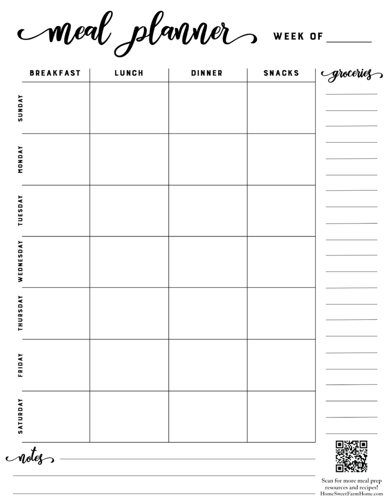 cute meal planner printable cute meal planner printable