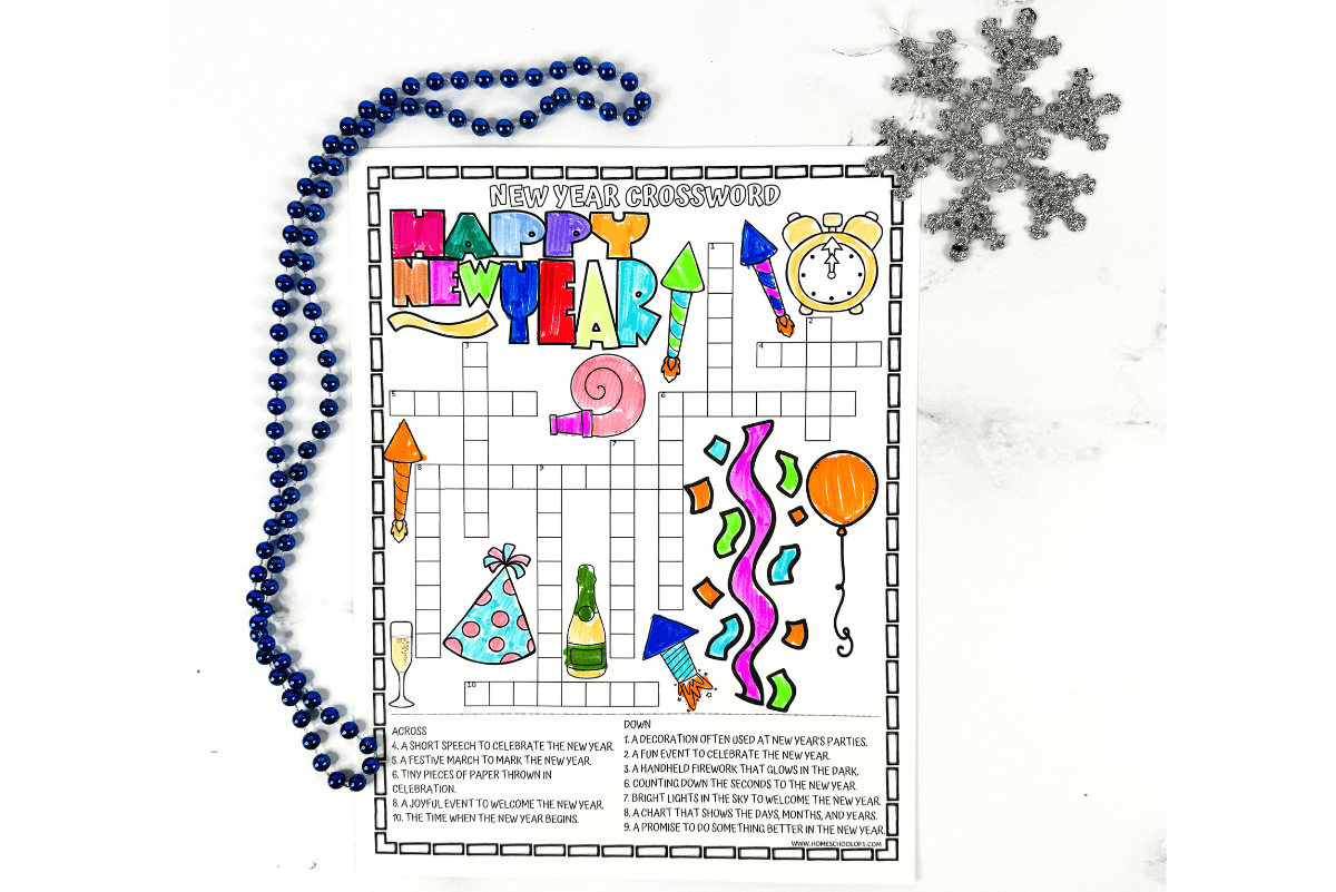 Free New Year Crossword Puzzle Printable Free New Year Crossword Puzzle Printable
