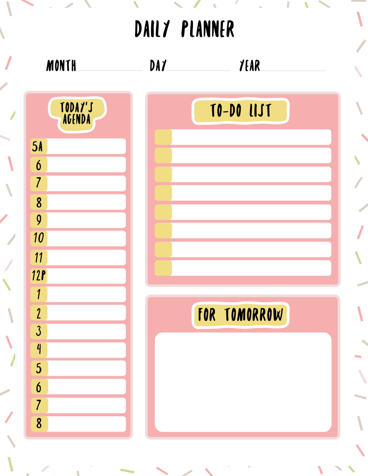 Free Planner Printables Weekly Monthly Daily 