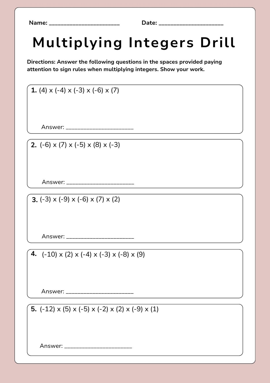 Free Printable 8th Grade Math Worksheet Templates Canva
