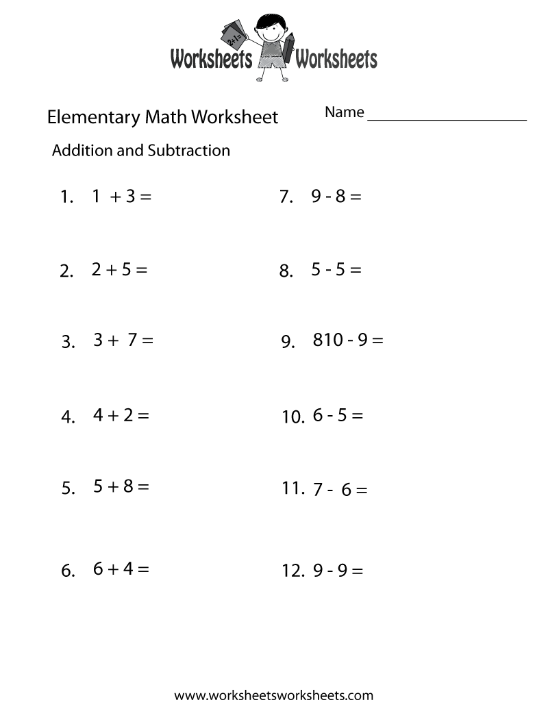 adding and subtracting worksheets printable