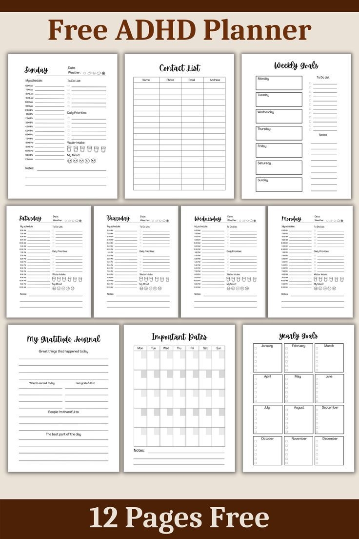 Free Printable ADHD Planner For Adults Free ADHD Planner Spring Aurora Free Printable ADHD Planner For Adults Free ADHD Planner Spring Aurora