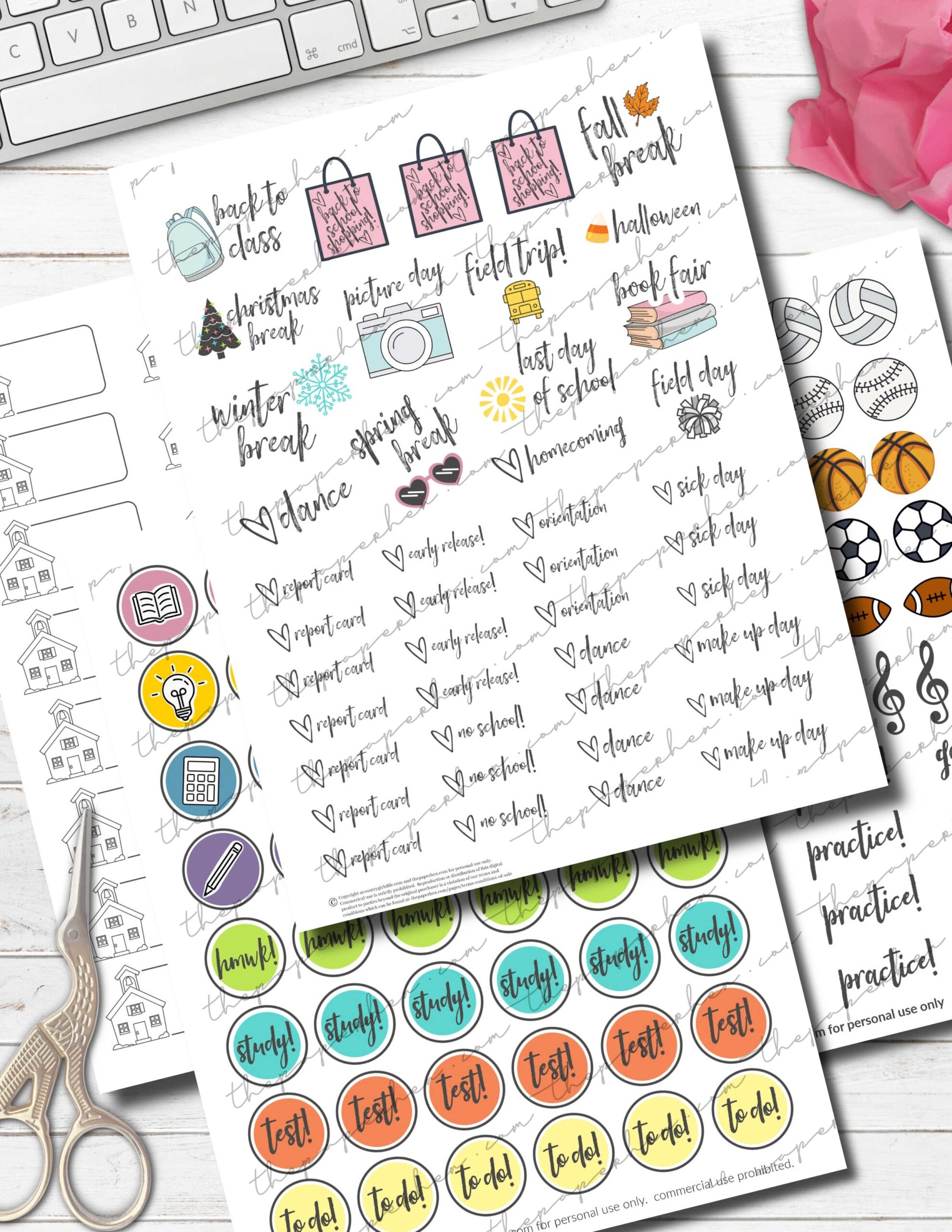 FREE Printable Back To School Planner Stickers For Teachers Students A Country Girl s Life FREE Printable Back To School Planner Stickers For Teachers Students A Country Girl s Life