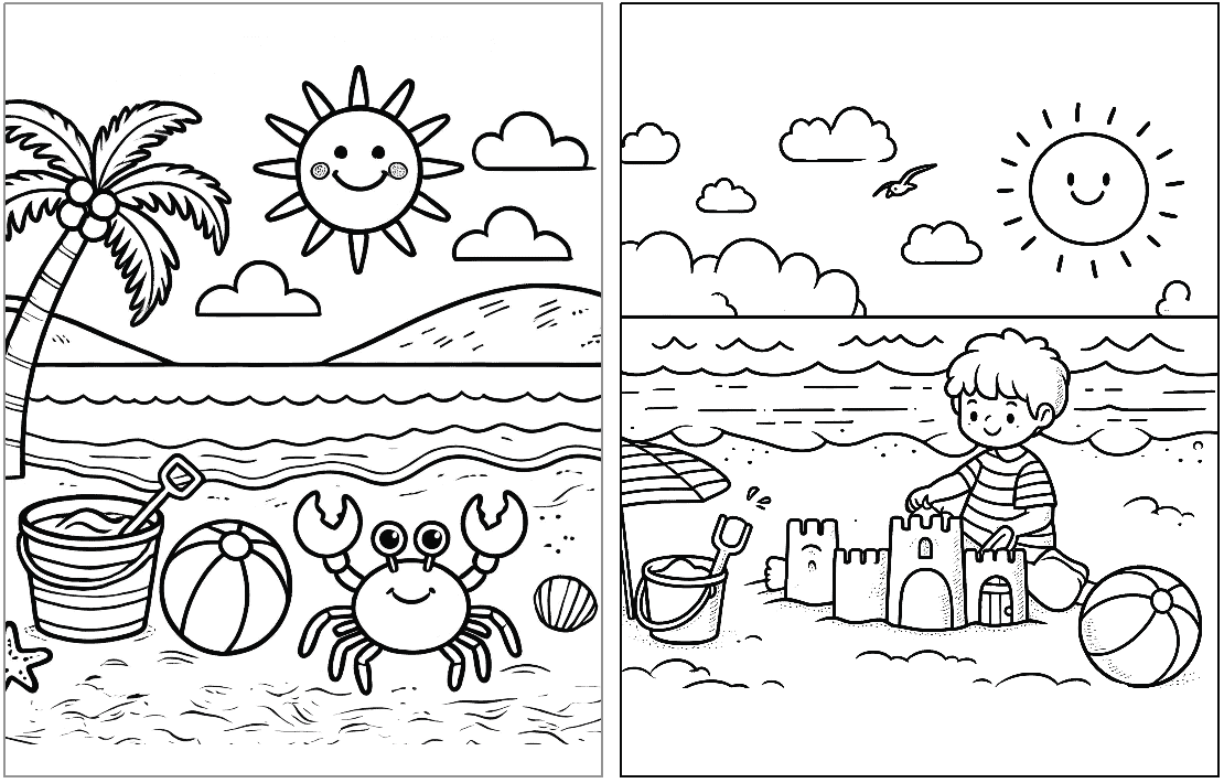 coloring pages beach coloring pages beach