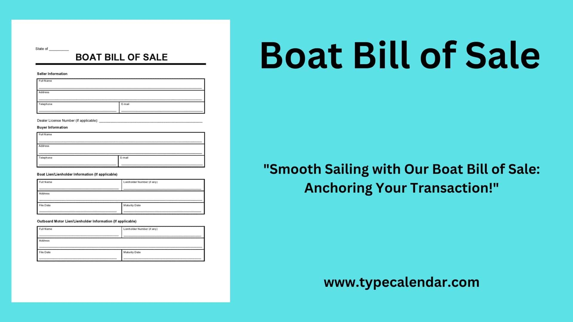 boat bill of sale template
