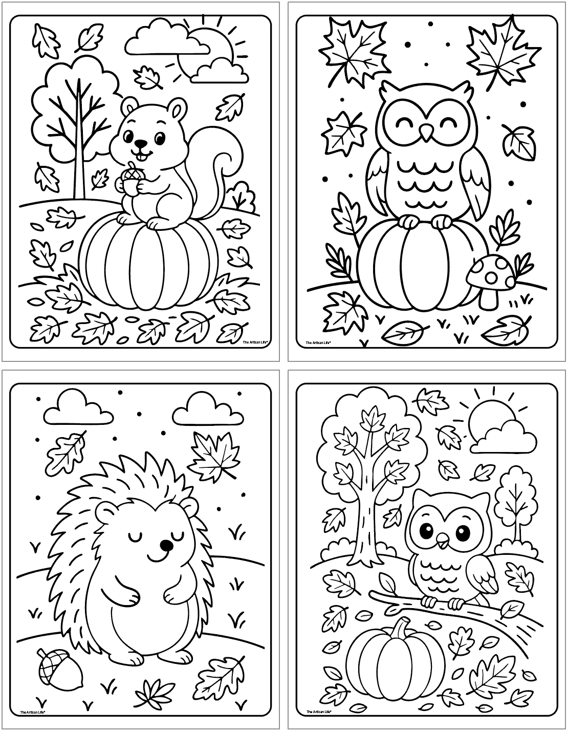 Free Printable Bold Easy Fall Coloring Pages The Artisan Life