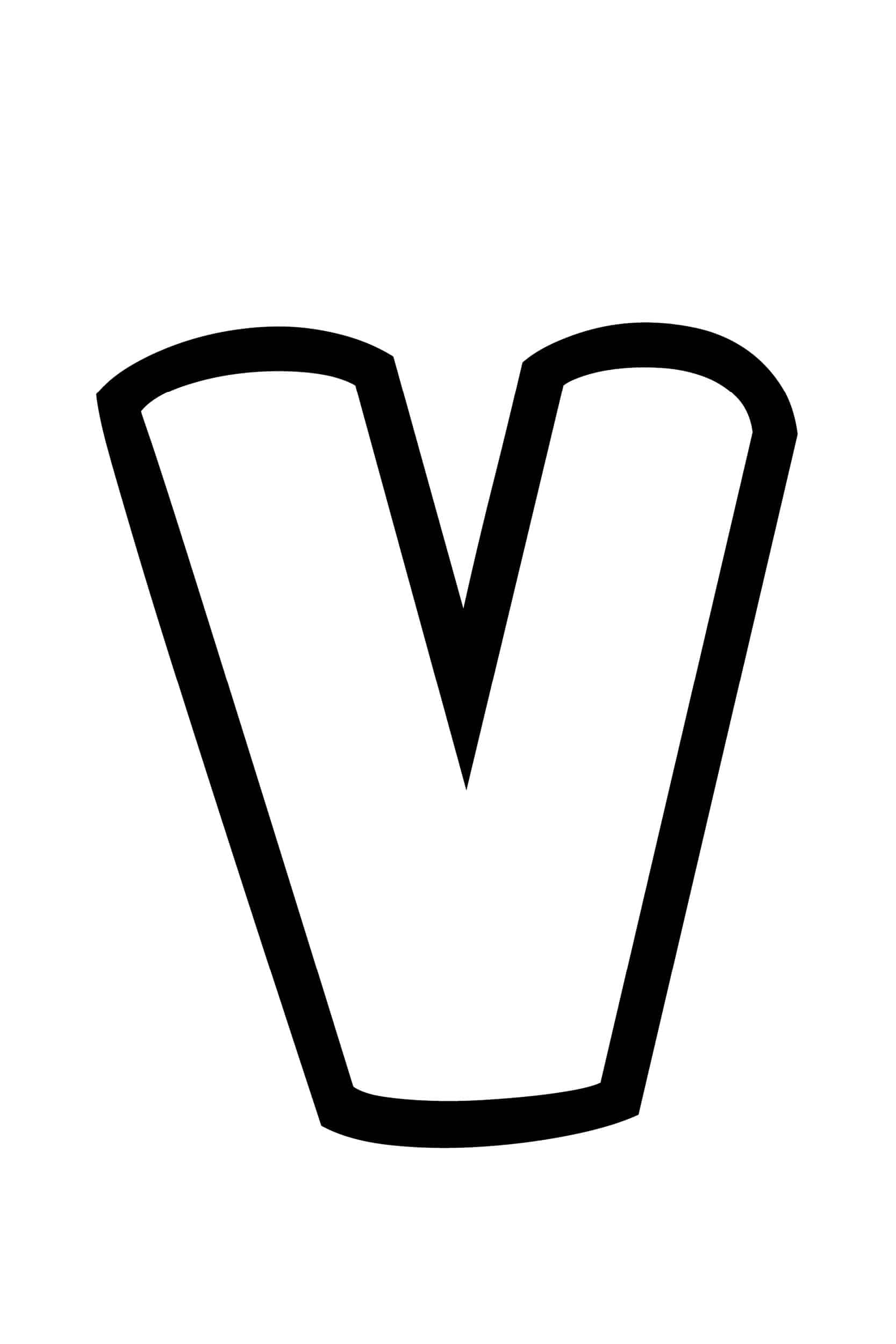 Free Printable Bubble Letter Stencils Bubble Letter V