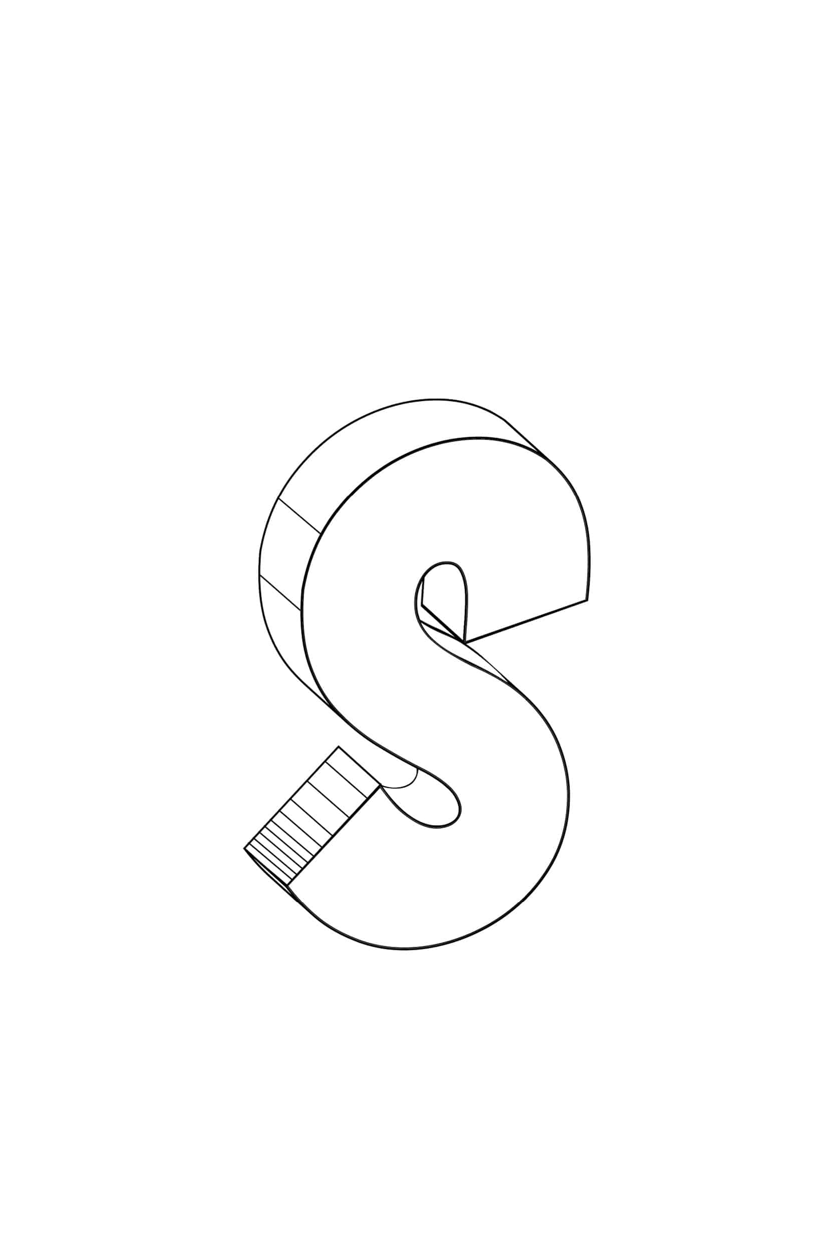 letter s in bubble letters