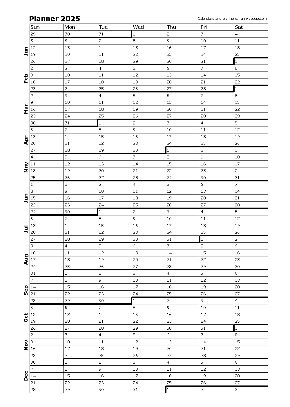 annual planner printable