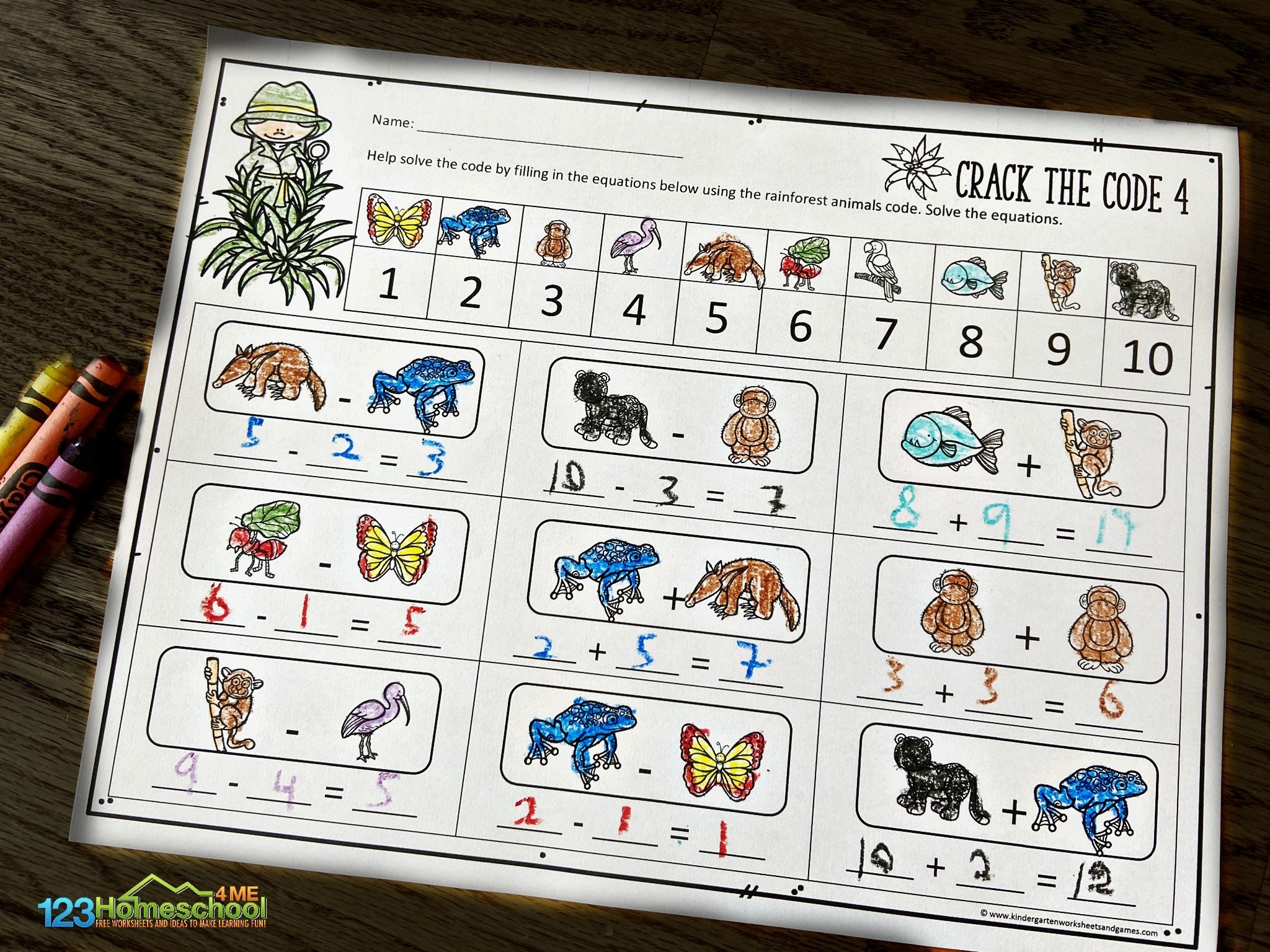 FREE Printable Crack The Code Kindergarten Addition Math Worksheet S FREE Printable Crack The Code Kindergarten Addition Math Worksheet S