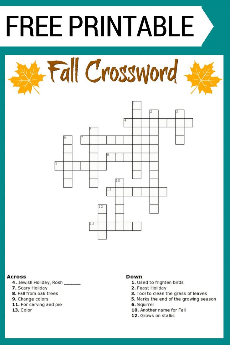 Free Printable Crossword Puzzles For Grade 6