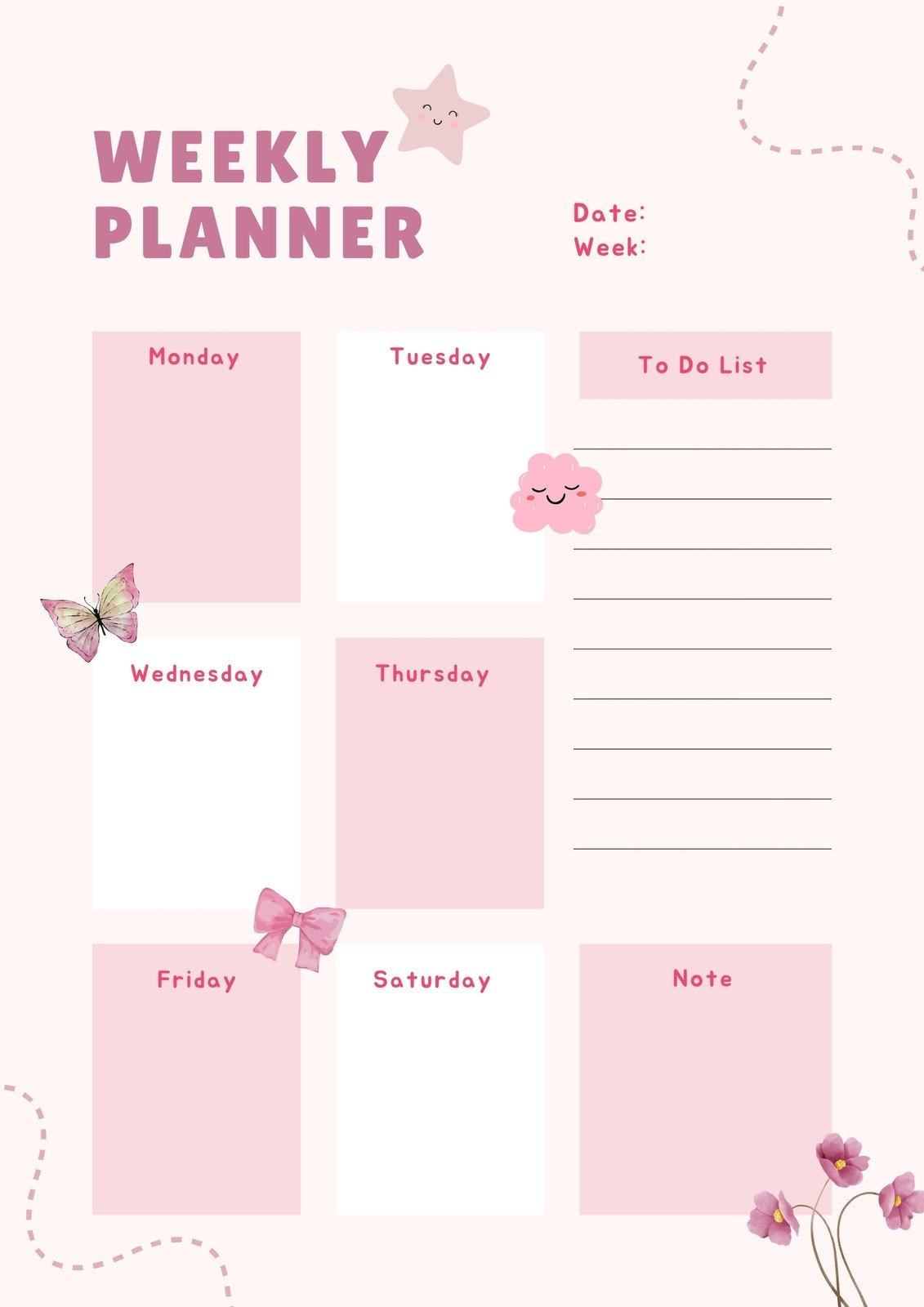 Free Printable Cute Planner Templates To Edit Online Canva