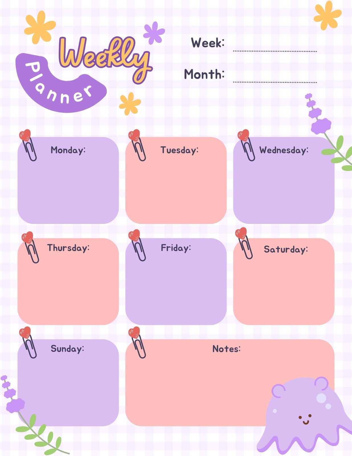 Free Printable Cute Planner Templates To Edit Online Canva