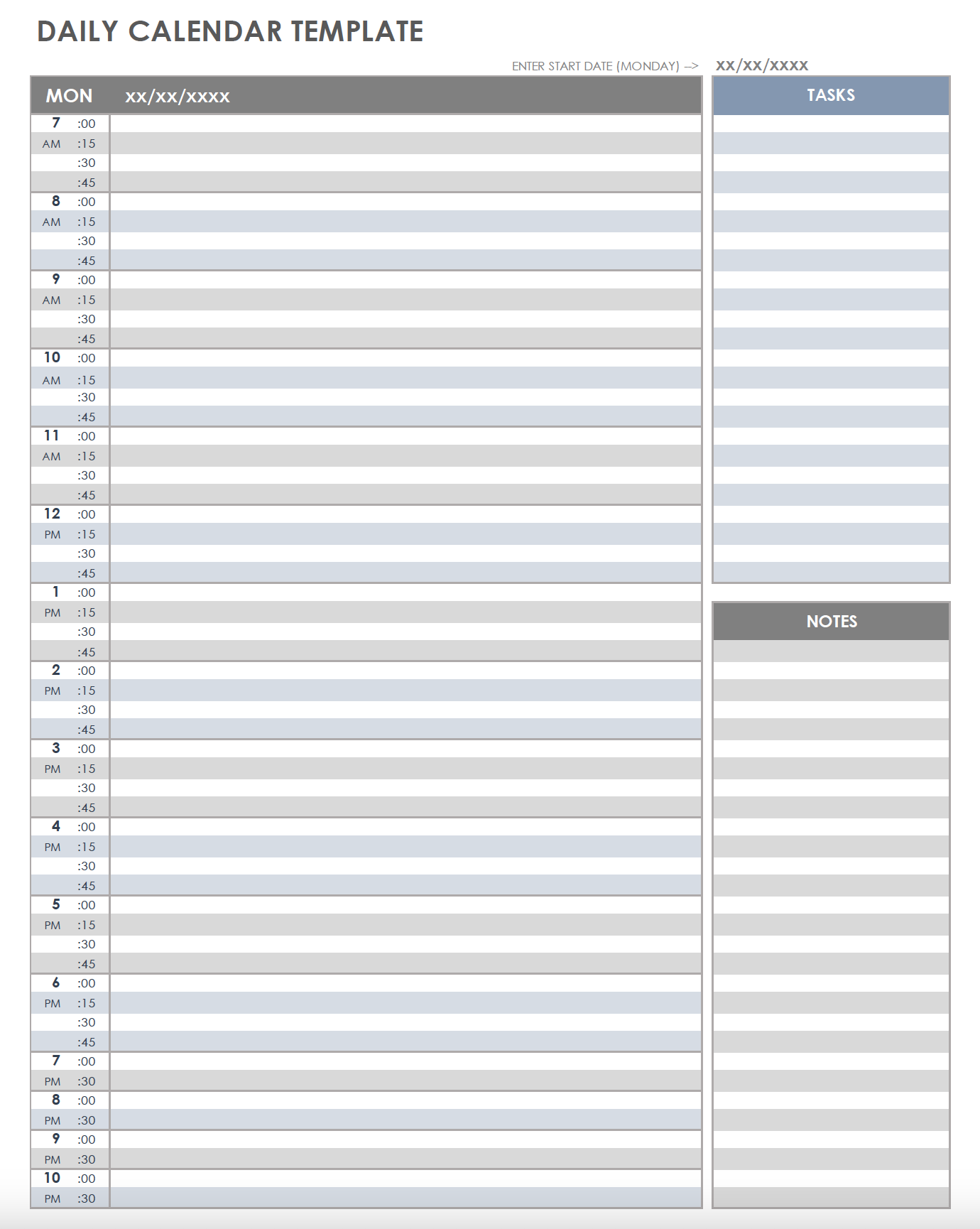 printable daily planner pages