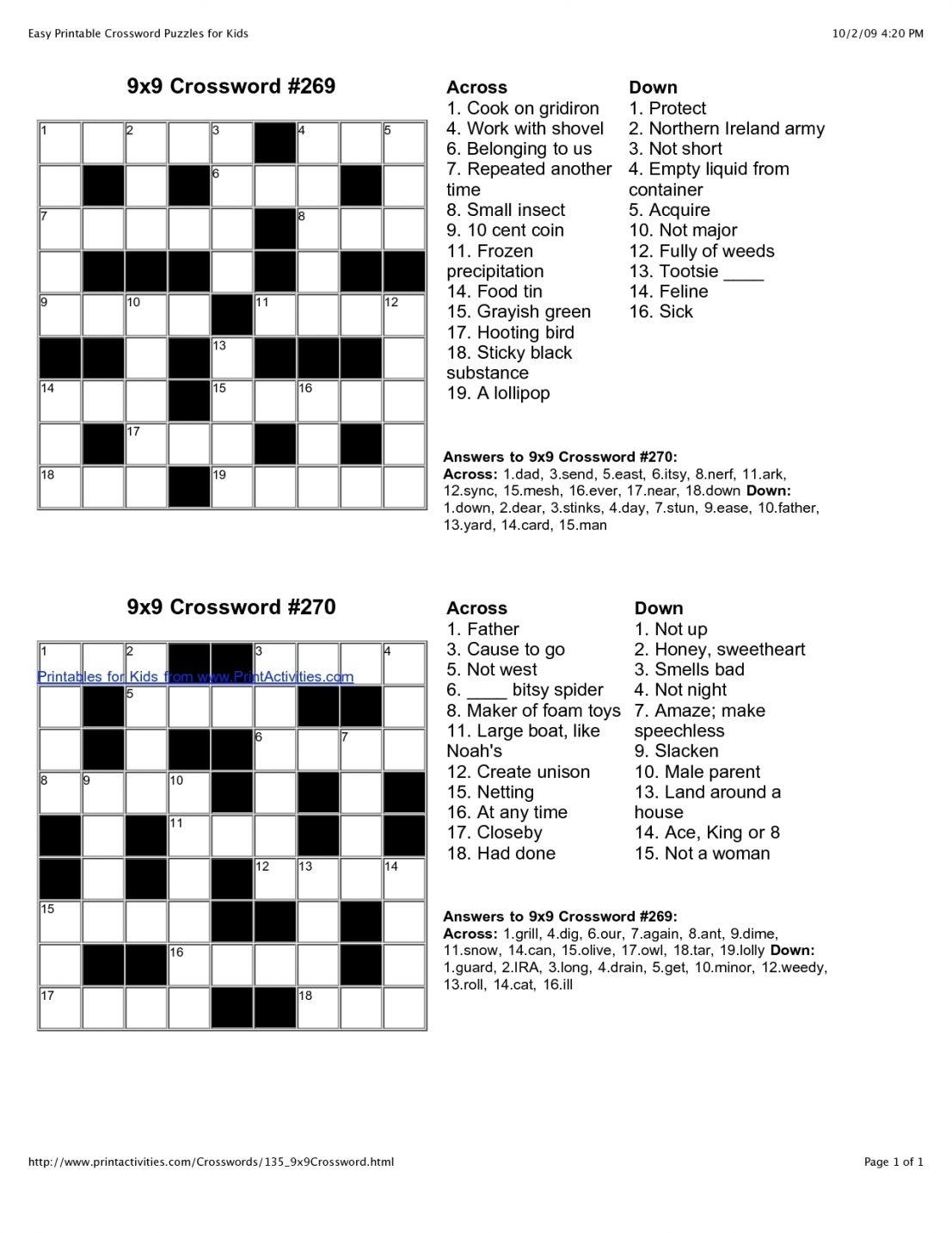 merl reagle printable crossword puzzles