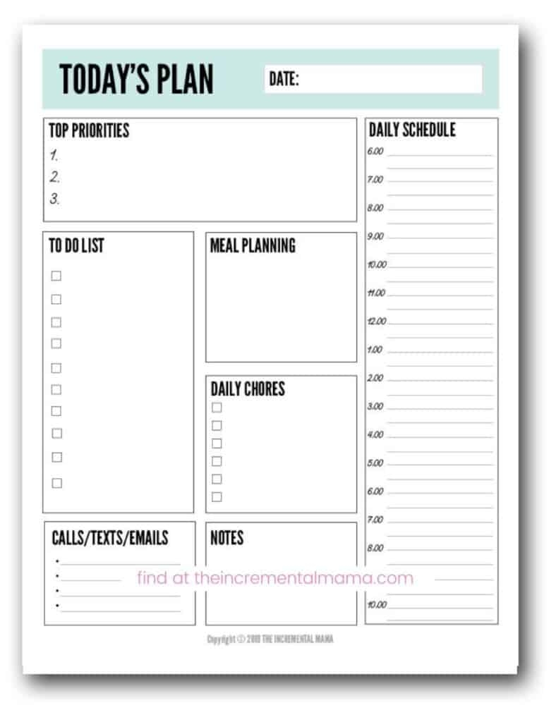 Free Printable Daily Planner Template To Get More Done Free Printable Daily Planner Template To Get More Done