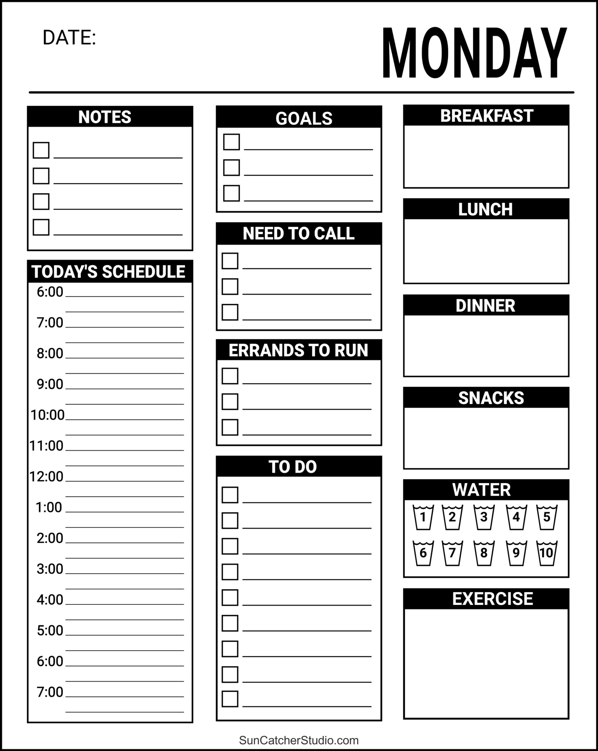 printable daily planner printable daily planner