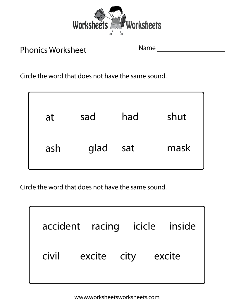 Free Printable First Grade Phonics Worksheet Free Printable First Grade Phonics Worksheet