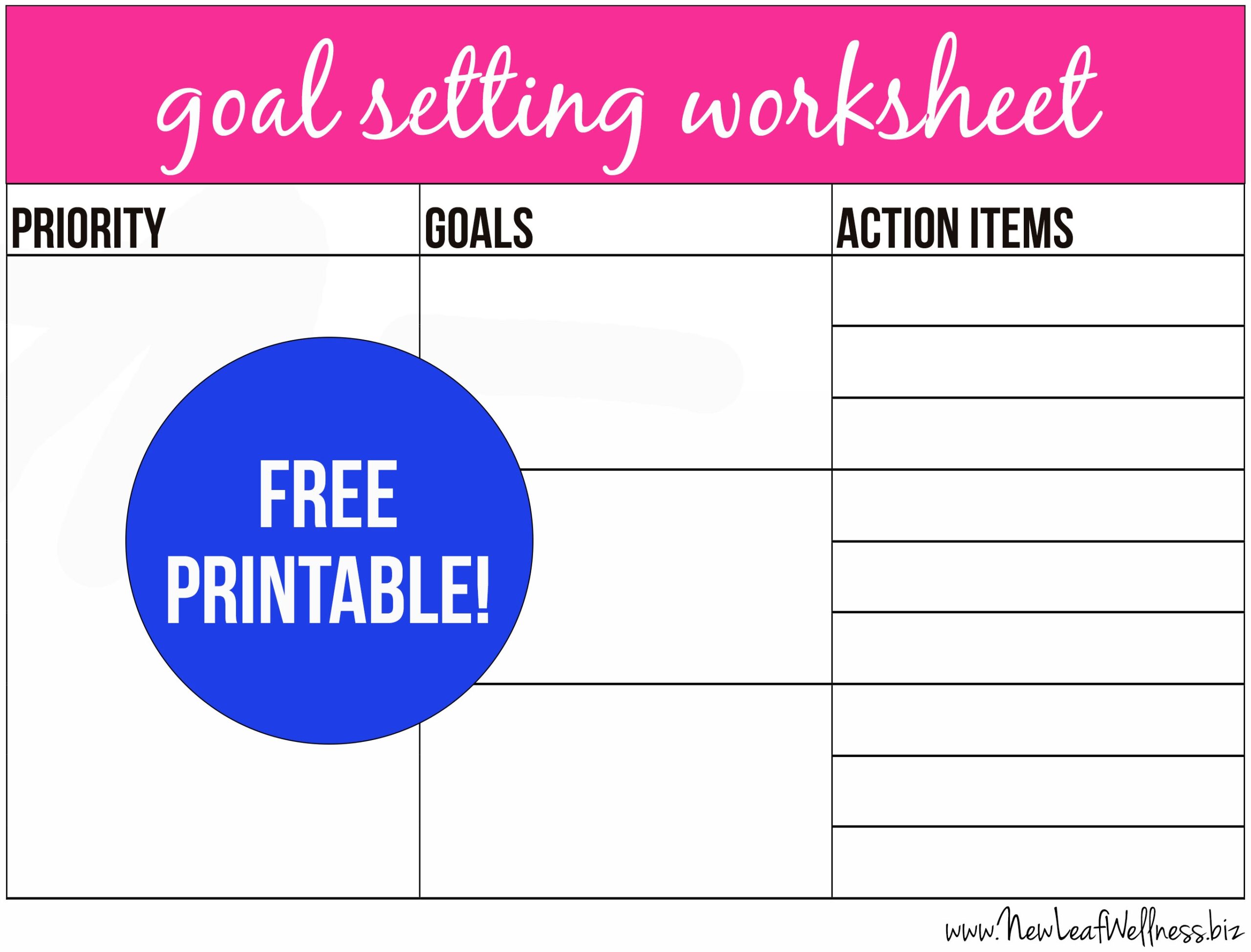 Free Printable Goal Setting Worksheet And Instructions The Family Freezer Free Printable Goal Setting Worksheet And Instructions The Family Freezer