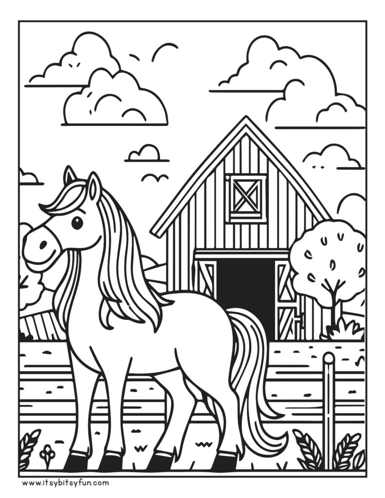 horse colouring pages printable