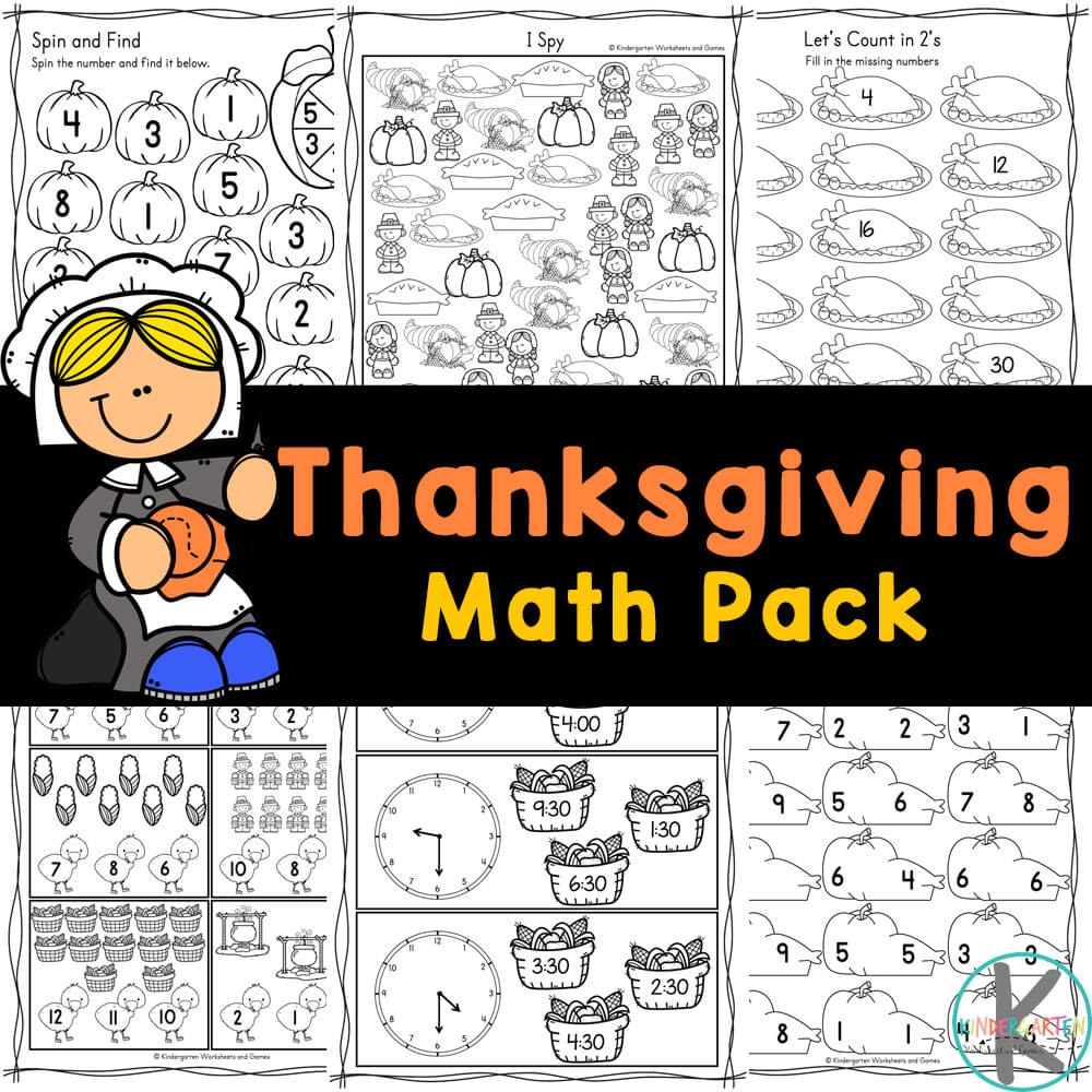 FREE Printable Kindergarten Thanksgiving Math Worksheets FREE Printable Kindergarten Thanksgiving Math Worksheets