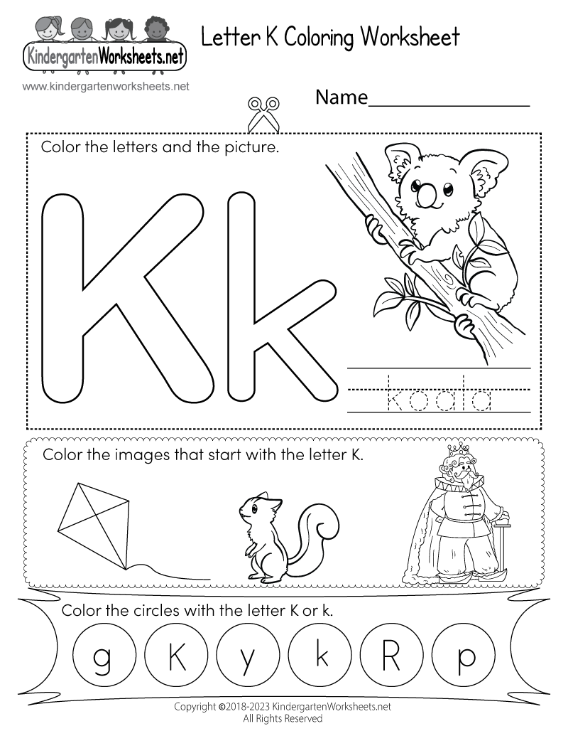 Free Printable Letter K Coloring Worksheet Free Printable Letter K Coloring Worksheet