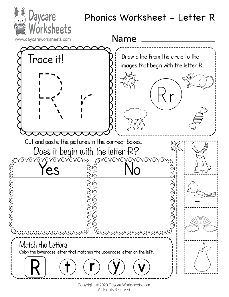 free printable letter r worksheets