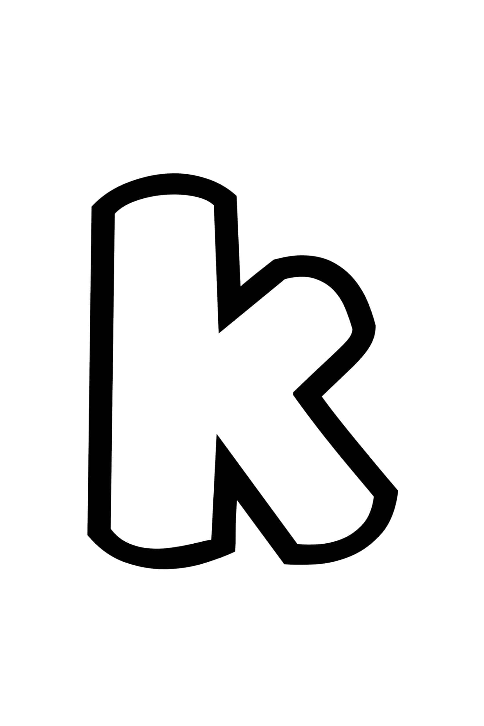 Free Printable Lowercase K Bubble Letter Stencil Free Printable Lowercase K Bubble Letter Stencil