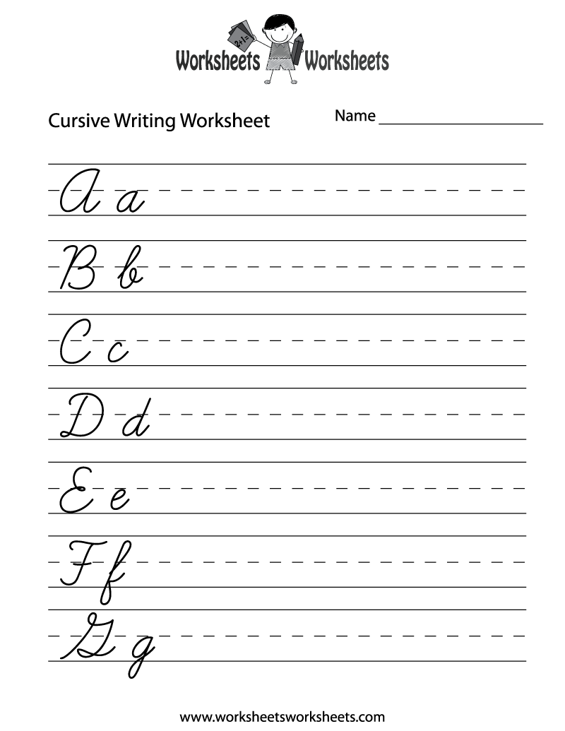 free printable cursive worksheet