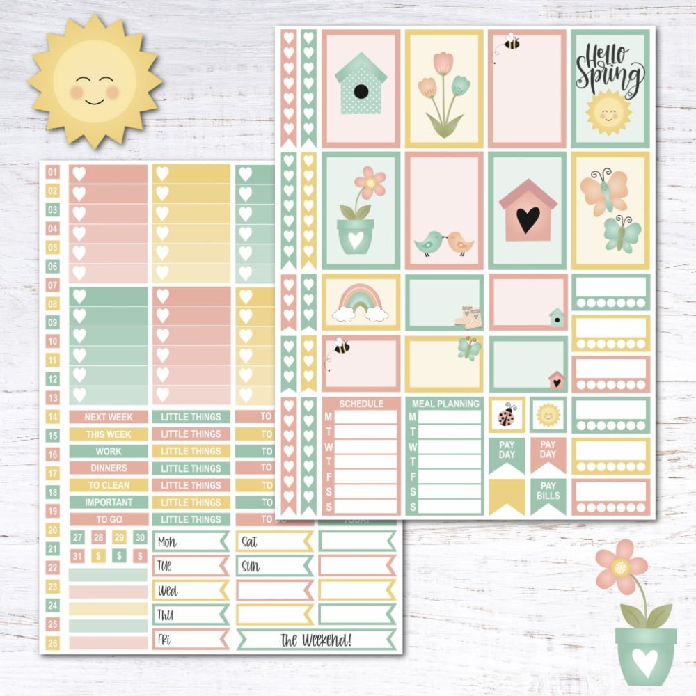 Free Printable Spring Planner Stickers Krafty Planner Free Printable Spring Planner Stickers Krafty Planner