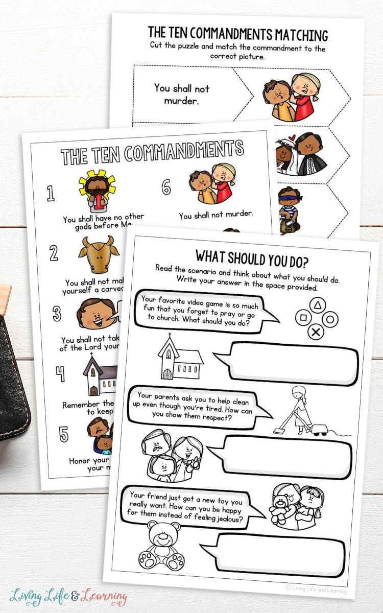 Free Printable Ten Commandments Worksheets To Teach Values