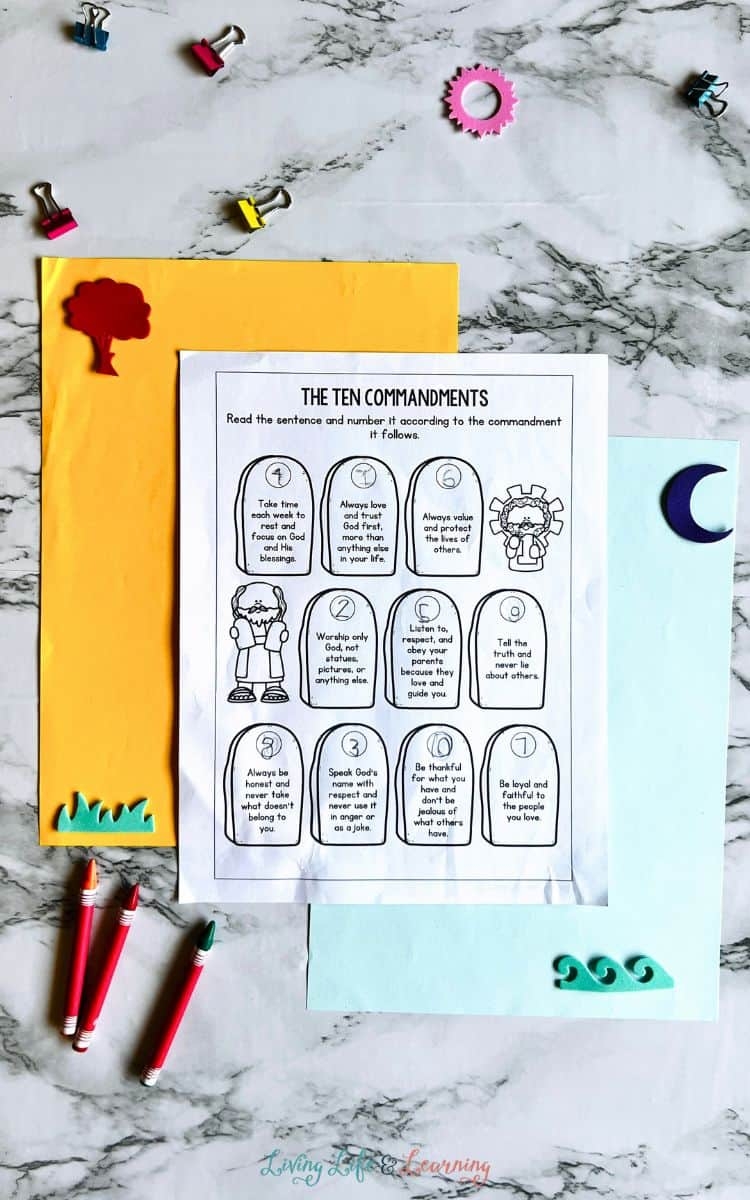 Free Printable Ten Commandments Worksheets To Teach Values
