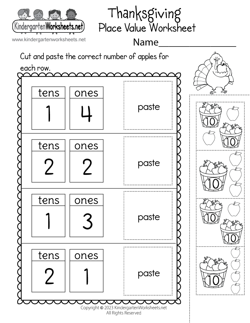 Free Printable Thanksgiving Place Value Worksheet Free Printable Thanksgiving Place Value Worksheet