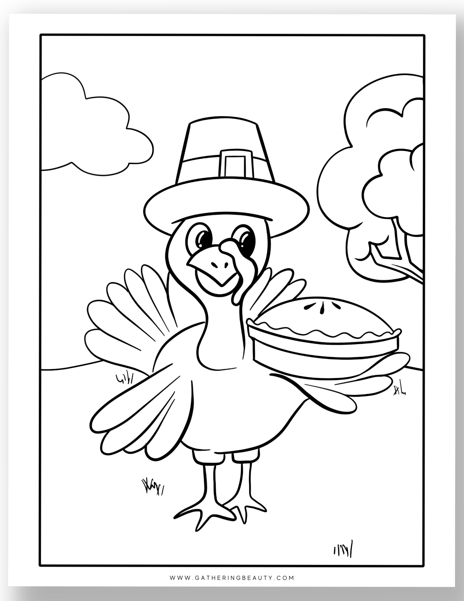 Free Printable Turkey Colouring Pages Gathering Beauty