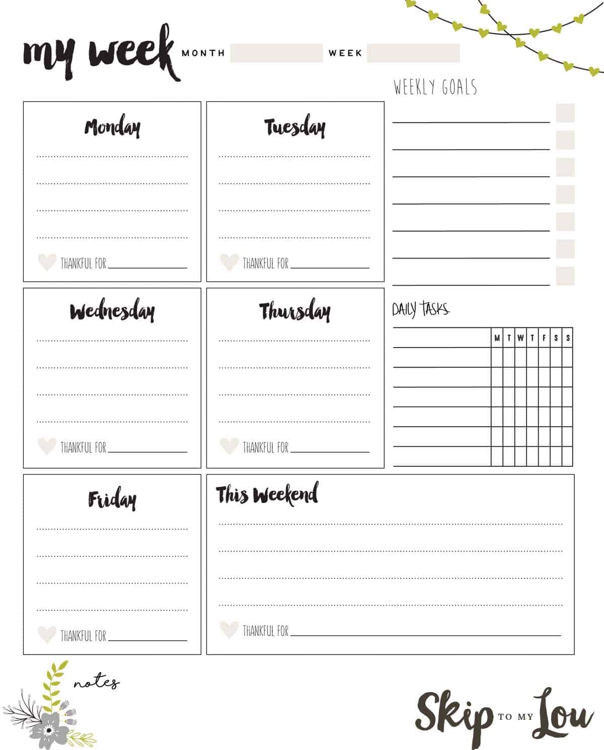 Free Printable Weekly Planner Skip To My Lou Free Printable Weekly Planner Skip To My Lou