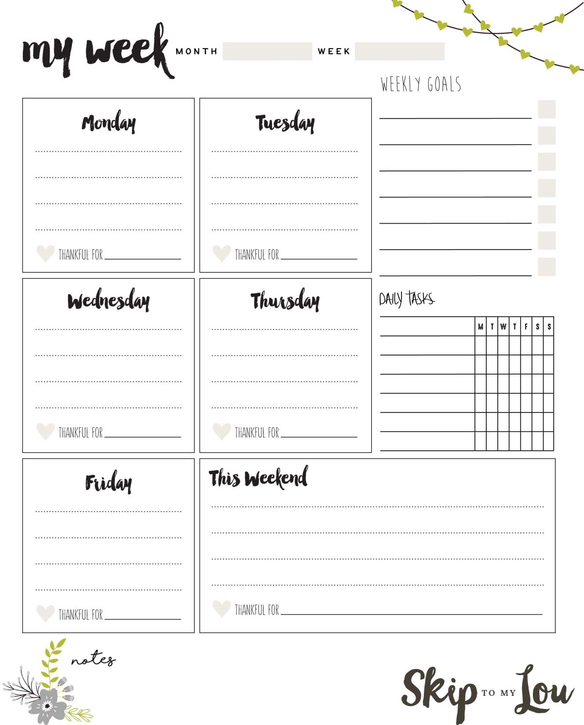 Free Printable Weekly Planner Skip To My Lou Free Printable Weekly Planner Skip To My Lou